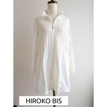 HIROKO BIS 화이트 스프링 코트 이소재 아우터