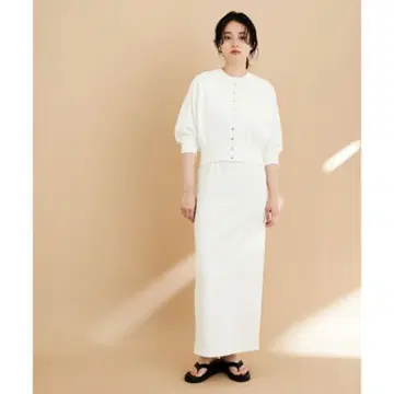 슬리브리스 원피스 x 가디건 세트