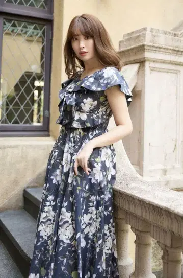 Herlipto Anemone Ruffled Long Dress S