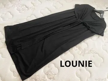 새상품급 LOUNIE 루니 세련된 디자인 새틴 롱 원피스 블랙 38