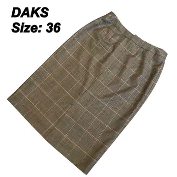 DAKS 닥스 체크 무늬 타이트 스커트 사이즈 36 S 무릎 기장
