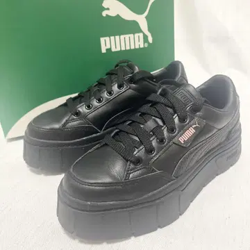 [새상품급] PUMA 푸마 메이즈 스택 레더 스니커즈 통굽 블랙