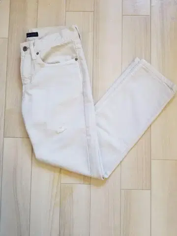 SLOBE 화이트 데미지 가공 팬츠
