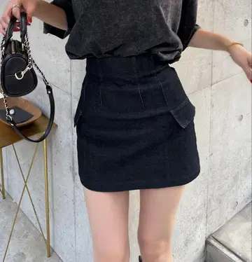 DIANTE 데님 하이웨스트 미니 스커트