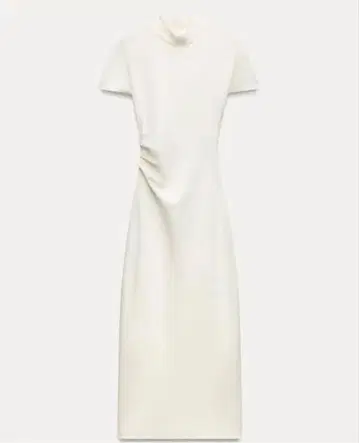 미사용 ZARA 화이트 니트 원피스 반팔 타이트핏 L