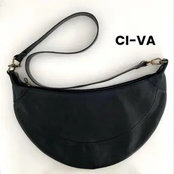 CI-VA 치바 숄더백 가죽 천연 가죽 블랙