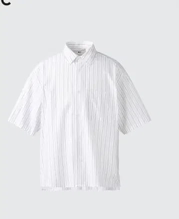 브로드 오버사이즈 셔츠 스트라이프 L