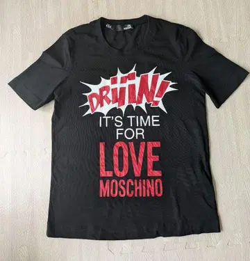MOSCHINO 모스키노 블랙 반팔 티셔츠