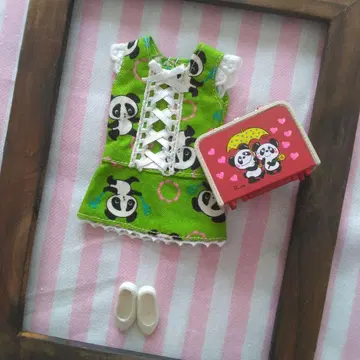 리카짱 옷 갈아입기 의류 팬더 무늬 그린 컬러