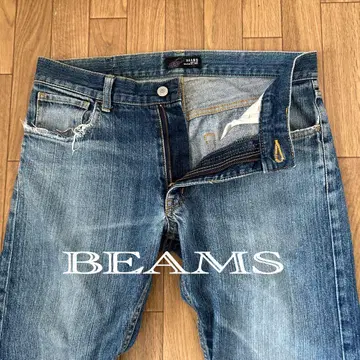BEAMS 빔즈 데님 팬츠 청바지 데미지 가공