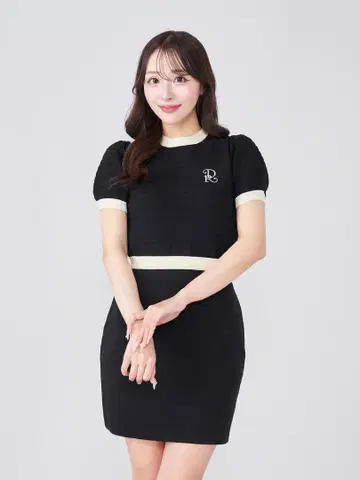 Darich 백 오픈 아일렛 니트 미니 원피스