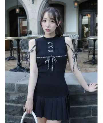 도킹 레이스업 미니 원피스 다리치 Darich