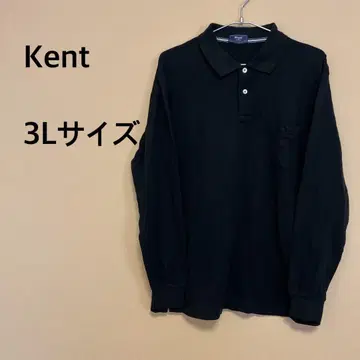 Kent 남성용 긴팔 피케 셔츠 블랙 무지 심플 가슴 포켓