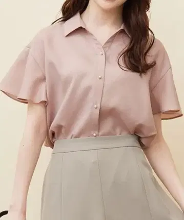 애니시스 [속건 접촉 냉감] 스무디 폴리에스테르 셔츠 블라우스 핑크