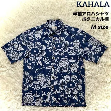 KAHALA 카할라 반팔 셔츠 보태니컬 무늬 네이비 M