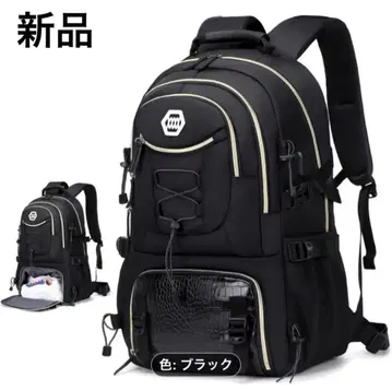새상품 백팩 검정 블랙 대용량 다기능 다수납 동아리 활동 여행 아웃도어
