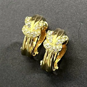 SWAROVSKI 스와로브스키 귀걸이 골드 금장 장식 클리어 크리스탈