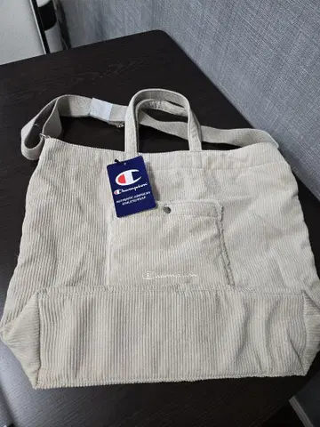 Champion 코듀로이 토트백 베이지