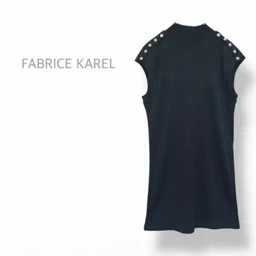 [ FABRICE KAREL ] 모크넥 슬리브리스 니트 원피스 블랙