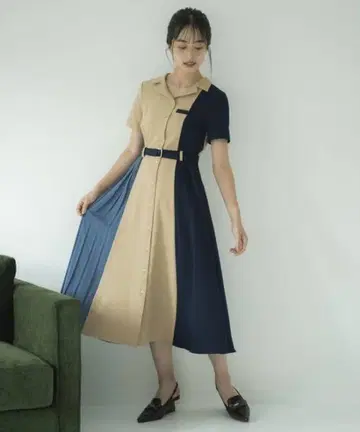 REDYAZEL 배색 원피스 반팔