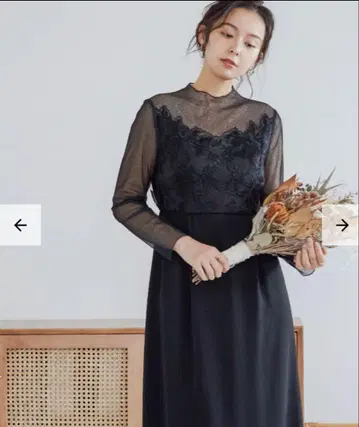 niana 뷔스티에 스타일 하이넥 롱 원피스 드레스