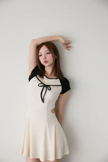 andmary Mary logo flare mini dress
