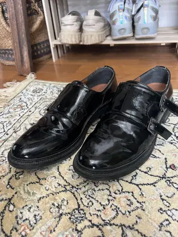 Lowrys Farm 블랙 로퍼 더블 버클 L 24.5cm