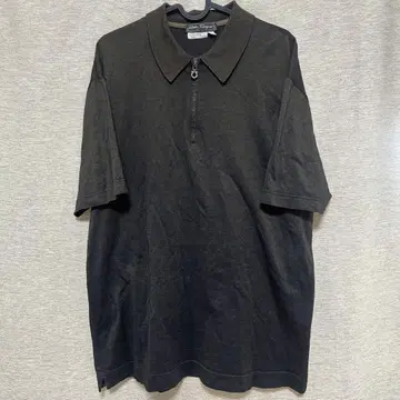 블랙 지퍼 피케 셔츠 반팔