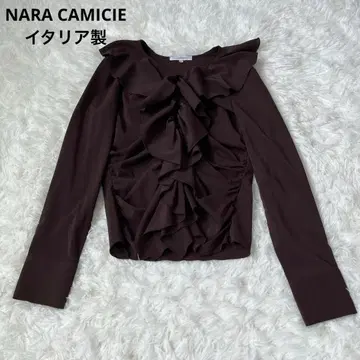 새상품급 NARA 나라 까미체 이탈리아제 프릴 셔츠 (긴팔)