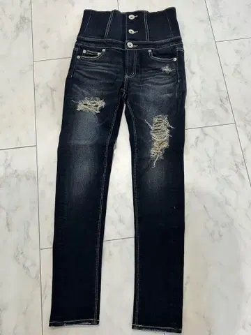 GYDA H/W 버튼 BACK 포켓 레이스업 스키니 데님 팬츠