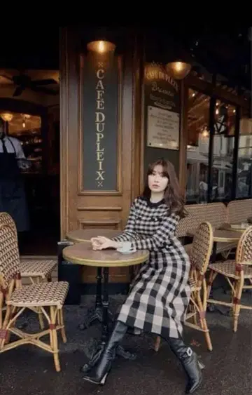 Her lip to Plaid Jacquard Knit Dress S