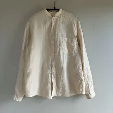 선샤인플러스클라우드 린넨 셔츠 스탠드 카라 베이지