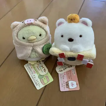 스미코구라시 십이지신 손바닥 봉제인형 설날 돼지해 시로쿠마 펭귄? 2종