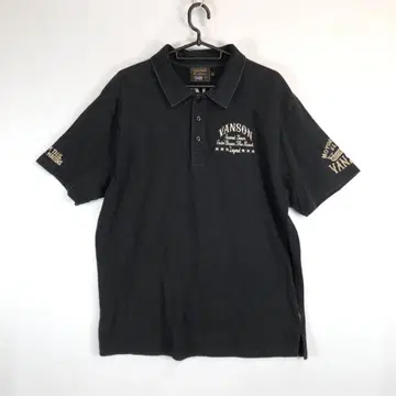 VANSON 반팔 피케 셔츠 블랙 XL 사이즈 코튼 100