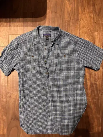 patagonia 반팔 셔츠 블루 계열 체크