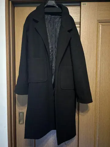 블랙 체스터 코트 롱 기장