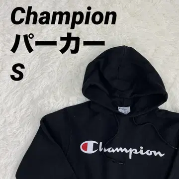 Champion 블랙 후드티 후드 부착