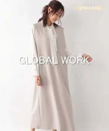 [택 포함 새상품] GLOBAL WORK 스고라쿠 스트레치 V넥 쟝스카