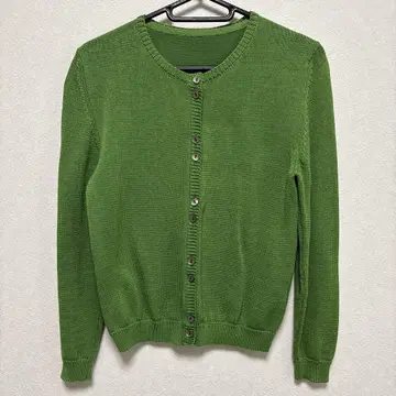 앵글로벌 그린 긴팔 가디건 크루넥