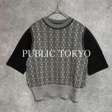 PUBLIC TOKYO | 퍼블릭 도쿄 | 라메 자카드 하프 니트