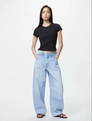 UNIQLO 유니클로 배기 커브 진 62BLUE 사이즈 25