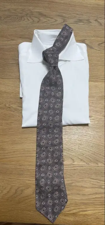 TIEYOURTIE 그레이 원형 무늬 넥타이