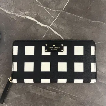 kate spade 체크 무늬 장지갑
