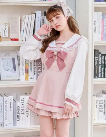 리즈리사 세일러 카라 셋업 핑크
