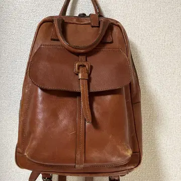 브라운 가죽 럭색 백팩