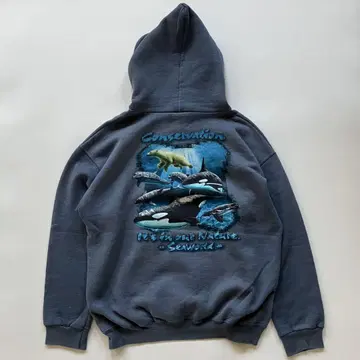 USED SEAWORLD 수족관 후드티