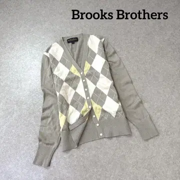 Brooks Brothers 실크 혼방 아가일 무늬 긴팔 가디건 M