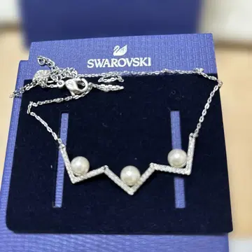 Swarovski 펄 지그재그 디자인 목걸이