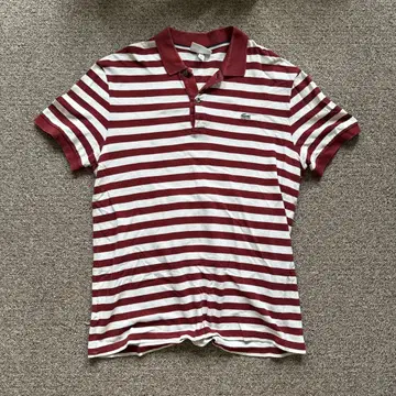 00s LACOSTE 스트라이프 피케 셔츠 보더 T