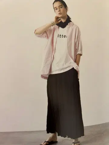 toujours 뚜쥬 하프 슬리브 빅 커버올 셔츠 새상품급